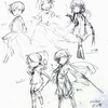 キャラ立ち絵のラフ描いた