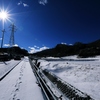 雪の中の渋滞