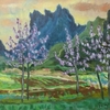 乗鞍高原」1988 F8 油絵 美術品 原画 アート インテリア オリジナル