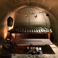 レア　ネイバーフッド　ヘリノックス　コラボ　丸テーブル　キャンプ　アウトドア ソロキャンプにも最適】軽量！拡張も可能な楽しいテーブル！ - CAMP