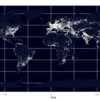人口密度の高い箇所を明るくした世界地図を作りたい