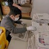 新聞紙丸めてパッキンづくり / モミジの紅葉