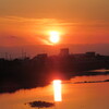 財田川の夕陽