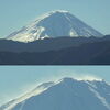 富士山に風