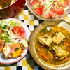 鶏肉とろとろカレースープ煮込み　低糖質パンのカナッペ