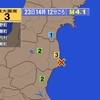 夜だるま地震情報／最大震度3福島