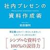 通勤電車で読む『社内プレゼンの資料作成術』『社外プレゼンの資料作成術』。これはよかった。発想が高橋メソッドに近いと感じたので。