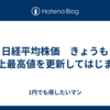 日経平均株価　きょうも史上最高値を更新してはじまる