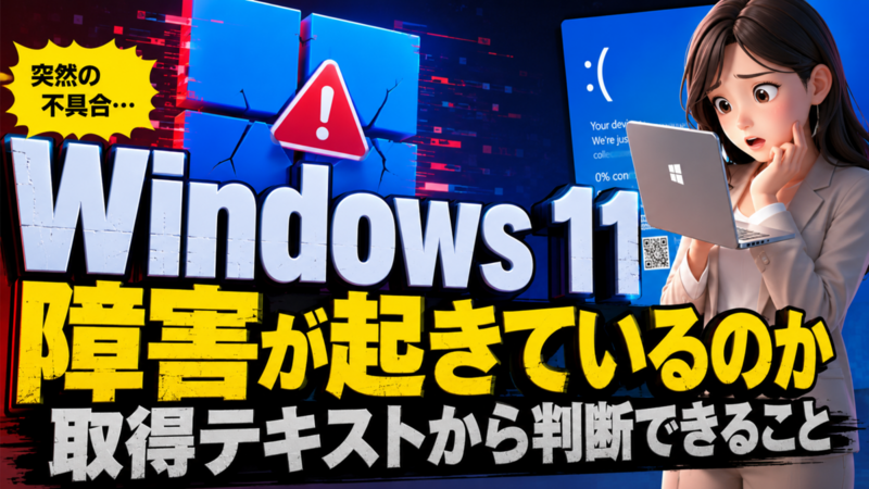 Windows 11で障害が起きているのか、取得テキストから判断できること