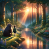「春を待つ熊と少年の絆」Chat GPT 4.0