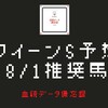 クイーンS予想+8/1（日）推奨