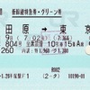 本日の使用切符：JR東日本 平塚駅発行 小田原➡︎東京 こだま804号 新幹線特急券・グリーン券