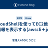 CloudShellを使ってEC2他の情報を表示する(awscli＋jq)