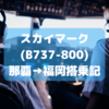 【機長さんの長話はデフォ】スカイマーク那覇→福岡(B737-800)搭乗記