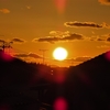 昨日の我が家から見えた夕陽夕焼けでおはようございます‥