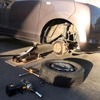 娘の車のタイヤ交換
