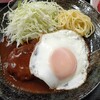 西川口の「あおき食堂」でハンバーグと目玉焼き定食を食べました★