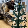 愛猫に似た子発見！ネコツリーのクリスマスカード♪