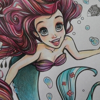 完成 子供のぬりえ アリエル を本気塗りしてみました アートぬりえarielより 塗り絵日記