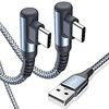 USB Type C ケーブル L字【2本セット 2m+2m】Sweguard USB-C to USB-A 3.1A USB C ケーブル【PD& QC3.0対応 急速充電】 高速データ転送 タイプc 充電ケーブル iPad Pro、Samsung Galaxy S9 S10 S10E 10 S20 Ultra S21 Plus Note 20 21,Moto Z3 Z4 G7 G8 G9 Play Power G Pro Fast Stylus,Motorola Razr Edge One 5G、So