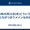 2026年05月21日(木)どういうひとたちがつまりメインなのか