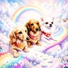 今度は天国にいるわんこ達のイラストですよ。(*^_^*)