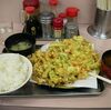 横浜中央卸売市場の巨大「かき揚げ定食」