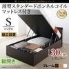 【組立設置費込】 収納ベッド シングル 縦開き 深さレギュラー 【薄型スタンダードボンネルコイルマットレス付】 フレームカラー：ナチュラル 棚コンセント付 跳ね上げベッド NEO-Gransta ネオ・グランスタ 