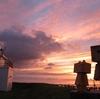 江差町　夕焼け空の鴎島散策