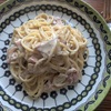 ハムのクリームパスタにあるものを入れて、とまらない美味しさのパスタを作りました！