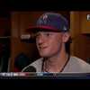 Clint Frazier reacts to hitting a home run in MLB debut