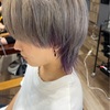 ハイトーンのメンズデザインショート【バイオレットのインナーカラー】