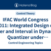 IFAC World Congress 2011: Integrated Design of Filter and Interval in Dynamic Quantizer under Communication Rate Constraint 