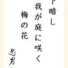 下暗し我が庭に咲く梅の花