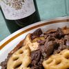 牛肉レンコン椎茸炒めとスペインの自称フルボディ赤