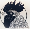 切り絵：鶏 (Paper-Cutting : Rooster)