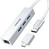 USB 3.0ハブLAN アダプター USB LAN 変換アダプター 4-in-1 USB3.0対応[USB-A 3.0ポート / 1000Mbps RJ45イーサネットポート ] [ 有線LANアダプター / RJ45 / ギガビット対応/Thunderbolt 3 / Windows/Mac/Linux