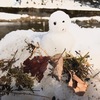 泣き顔の小さな雪だるま