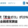 ３０代、４０代の４人に一人が貯蓄ゼロってホントなの？