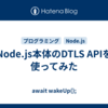 Node.js本体のDTLS APIを使ってみた