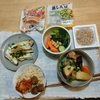 竹の子の煮物。イシイのミートボール。キムチ。レンチン茄子