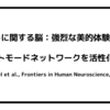 アートに関する脳：強烈な美的体験がデフォルトモードネットワークを活性化する（Vessel et al., Frontiers in Human Neuroscience, 2012）