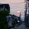 今日の夕陽と地元の夏祭り