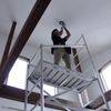茅ヶ崎市 戸建 2階リビング傾斜天井 シーリングファンライト　取り付け工事 事例
