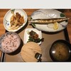 さんまの塩焼と牛肉炒めの定食  860円（税抜：782円） ※もち麦ごはんに変更 　普通盛　プラス30円(税抜28円)  ... at やよい軒_池袋劇場通り店 