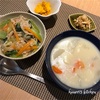 今日の晩ごはん：中華丼とかぶのクリームシチュー