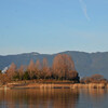 Lake Biwa Bridge  and  Hira Mountain