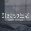 引きこもり生活｜12月1～5日の記録