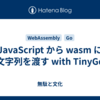 JavaScript から wasm に文字列を渡す with TinyGo