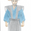 裃(かみしも)装束　(色鉛筆・パステル画)